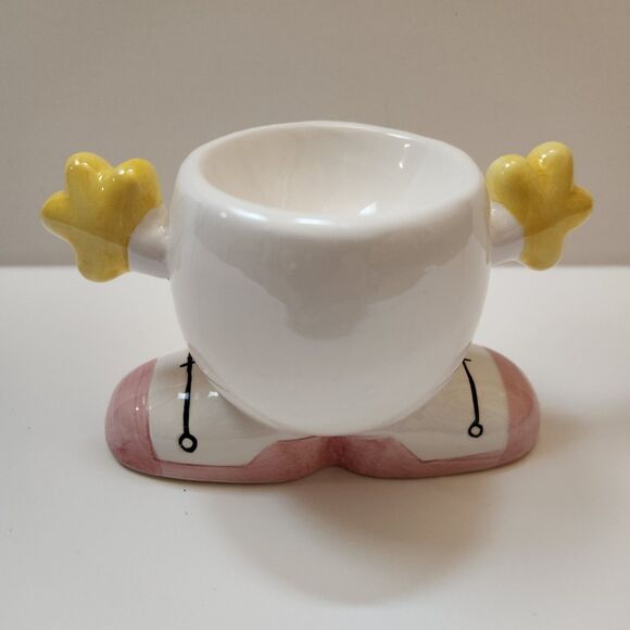 Egg Cup Smiley Face holder ceramic - Picture 2 of 9